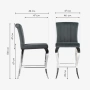 Барный стул Woodville Joan dark grey / steel